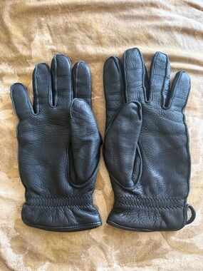 Loro Piana Black Leather Men's Gloves